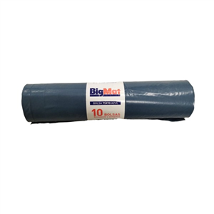BOLSA DE BASURA BIGMAT DOMESTICA GRIS 75X90 (10u) 75L