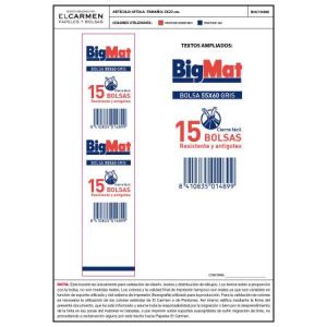 BOLSA DE BASURA BIGMAT CIERRA FACIL GRIS 55X60 30L (15u)