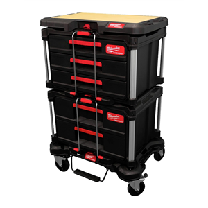 KIT DE TRANSPORTE PACKOUT BASE 2 GAVETEROS TAPETE MADERA MILWAUKEE