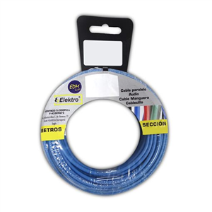 CARRETE CABLECILLO FLE IBLE 2,5MM AZUL 15MTS LIBRE-HALOGENOS