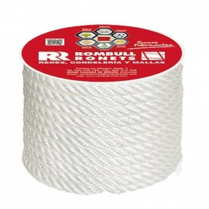 CARRETE CUERDA CABLEADA POLIPROPILENO 4C BLANCA 14mm 10M 1u