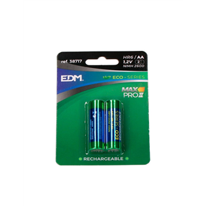 PILA RECARGABLE ECO AA HR06 2600mA 4UNDS