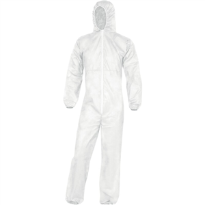 BUZO POLIPROPILENO BLANCO CON CAPUCHA TALLA L 700U