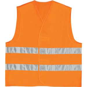 CHALECO ALTA VISIBILIDAD DE POLIESTER - MONTAJE PARALELO Naranja Fluo T. L