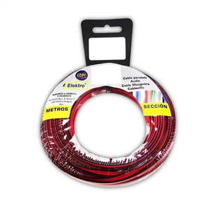 CARRETE PARALELO 2 0,75MM ROJO/NEGRO 5MTS AUDIO