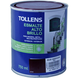 TOLLENS ESMALTE ALTO BRILLO ROJO CARRUAJES 750ml
