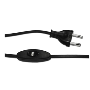 CONE ION CON INTERRUPTOR 3A 1,5M 2 0,75MM MANGUERA PLANA NEGRA