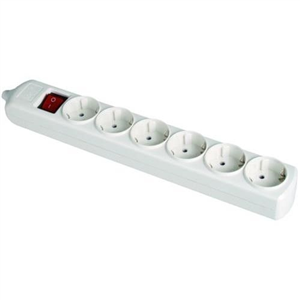 BASE BIPOLAR 6 TOMAS CON T/T LATERAL C/INTERRRUPTOR 16A 250V COLO