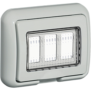 TAPA IP 55 3 MODULOS GRIS MATI IDROBO
